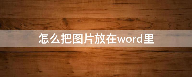 怎么把圖片放在word里（怎么把圖片放在word里面任意位置）