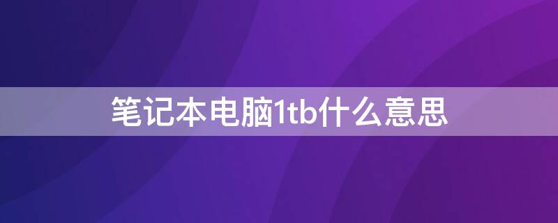 笔记本电脑1tb什么意思（台式电脑1tb是什么意思）