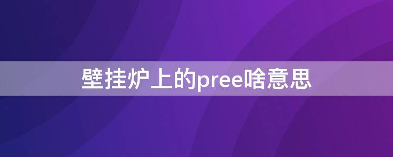 壁掛爐上的pree啥意思（壁掛爐顯示pre是什么意思）