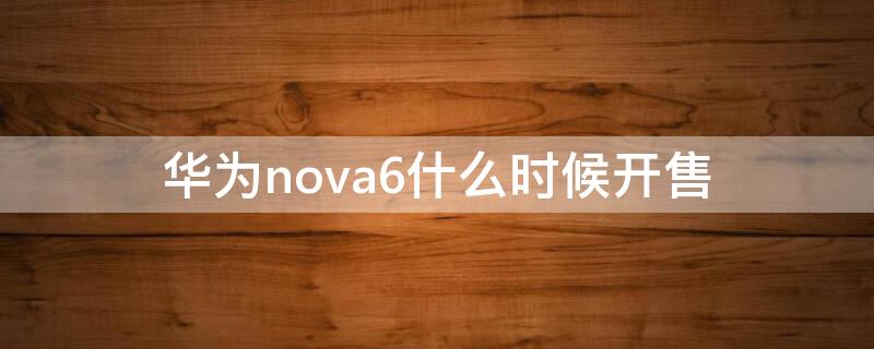 华为nova6什么时候开售 华为Nova6上市时间