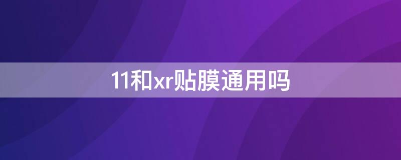 11和xr贴膜通用吗（xr和11的贴膜通用吗）