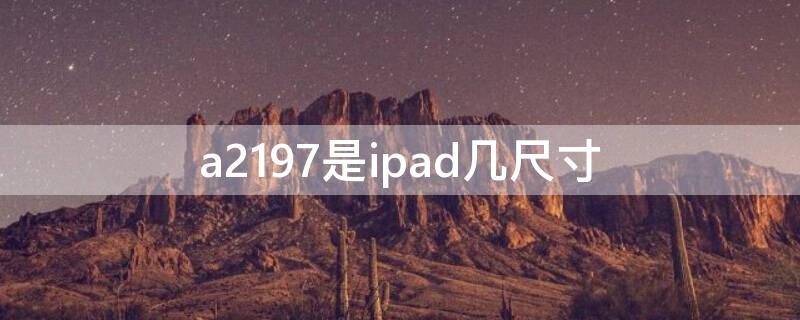 a2197是ipad几尺寸 ipad7 a2197多大尺寸