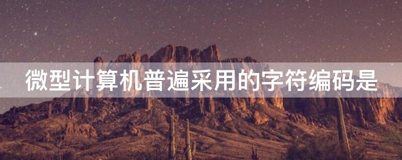 微型計算機普遍采用的字符編碼是（微型計算機普遍采用的字符編碼是?）