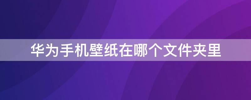 华为手机壁纸在哪个文件夹里（华为手机下载的壁纸在哪个文件夹里）