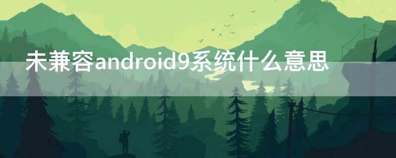 未兼容android9系统什么意思（未兼容android10系统什么意思）