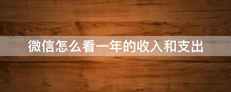 微信怎么看一年的收入和支出 微信怎么看一年的收入和支出统计