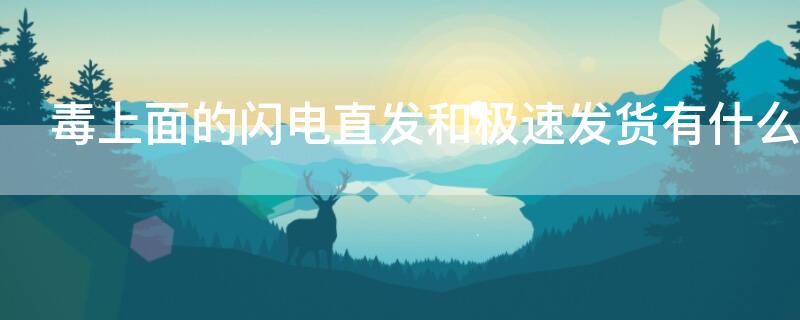 毒上面的閃電直發(fā)和極速發(fā)貨有什么區(qū)別