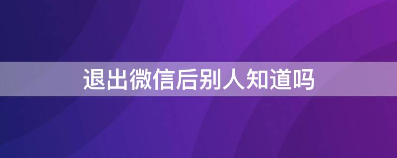 退出微信后别人知道吗（退出微信号别人知道吗）