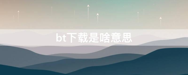 bt下载是啥意思（bt是什么意思）