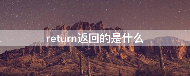 return返回的是什么 return返回的是什么值