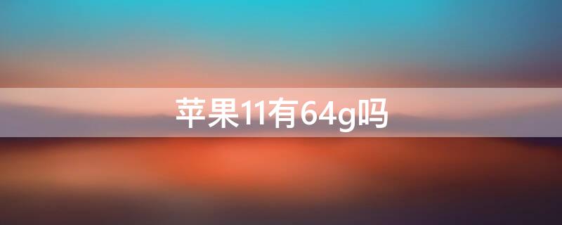 iPhone11有64g嗎