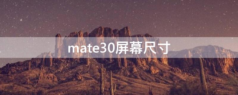 mate30屏幕尺寸 mate30屏幕尺寸多大