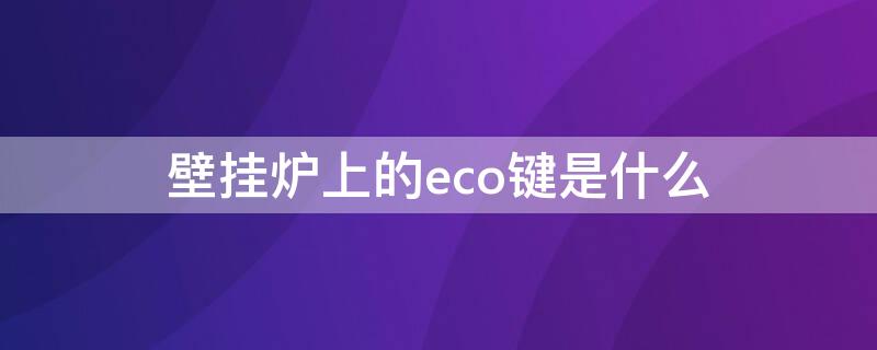 壁掛爐上的eco鍵是什么（壁掛爐上的eco開著好還是關(guān)了好）