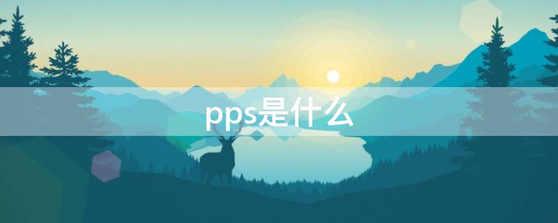 pps是什么（pps是什么意思）