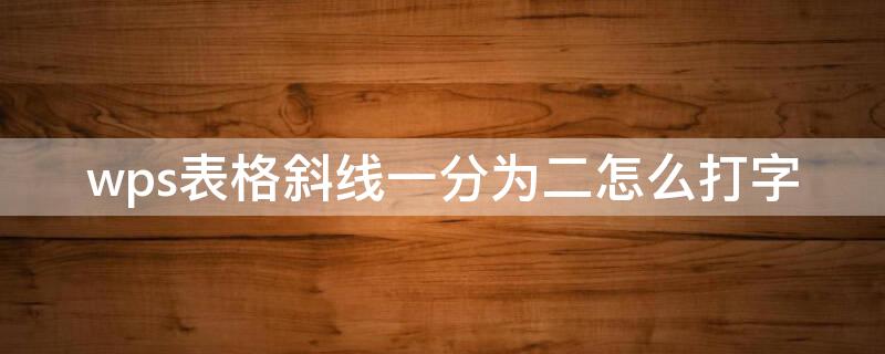 wps表格斜線一分為二怎么打字（wps表格斜線一分為二后怎么打字）