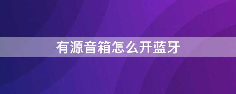 有源音箱怎么開藍(lán)牙 有源音箱藍(lán)牙開關(guān)在哪