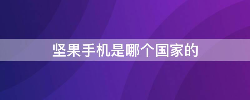 堅(jiān)果手機(jī)是哪個(gè)國(guó)家的 堅(jiān)果手機(jī)是哪個(gè)國(guó)家的產(chǎn)品