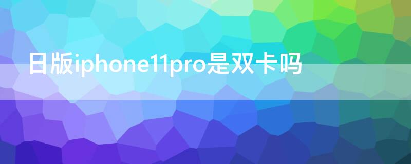 日版iPhone11pro是雙卡嗎 日版iphone12pro是雙卡嗎