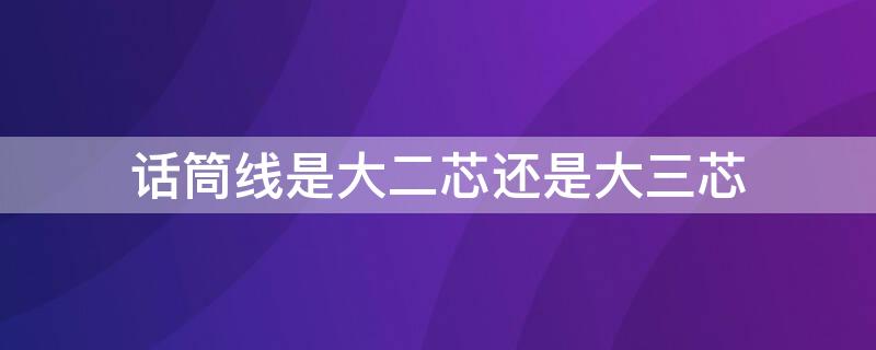 话筒线是大二芯还是大三芯 动圈话筒线是大二芯还是大三芯