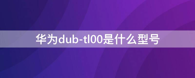 華為dub-tl00是什么型號 華為DUB-TL00是什么型號