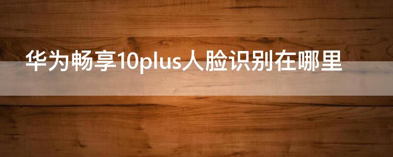 華為暢享10plus人臉識別在哪里