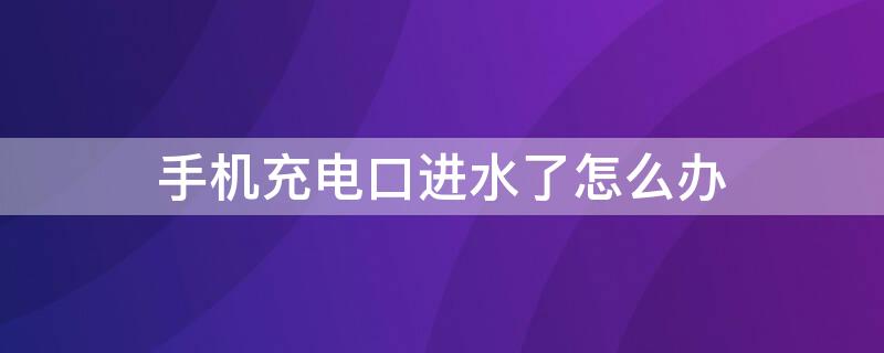 手機充電口進水了怎么辦（手機充電口進水了怎么辦?有雜音）