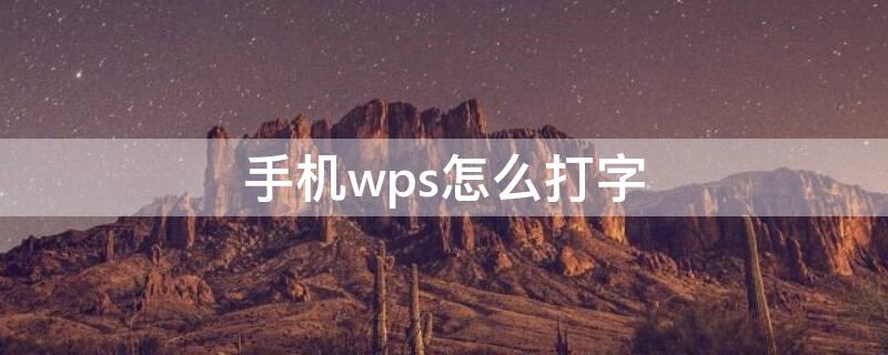 手机wps怎么打字（手机wps怎么打字下一行）