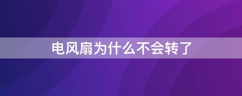 电风扇为什么不会转了 电风扇会转却没风是为什么