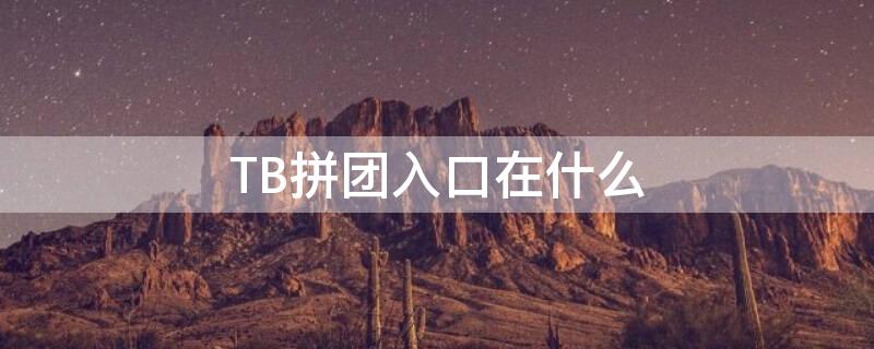 TB拼团入口在什么（跑团tbb）