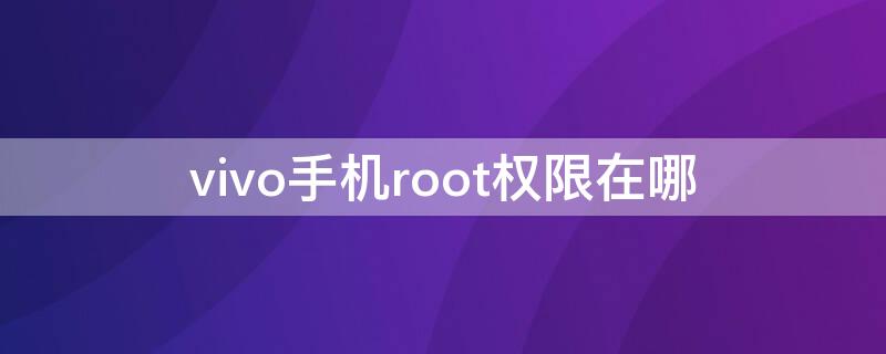 vivo手機root權限在哪（vivo手機root權限在哪里設置kingroot）