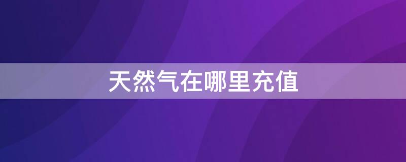 天然氣在哪里充值 新泰天然氣在哪里充值