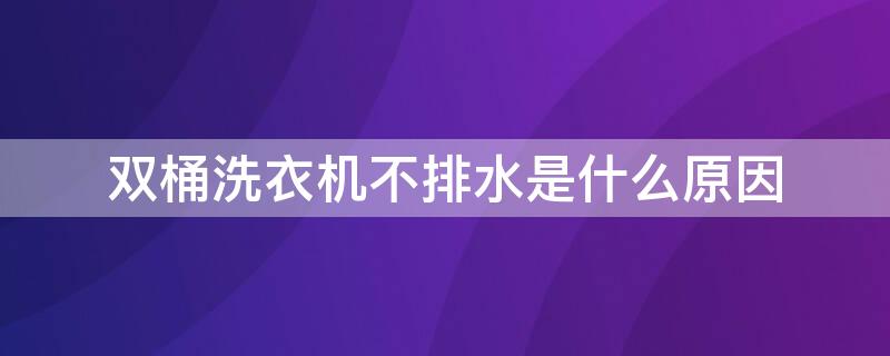 雙桶洗衣機(jī)不排水是什么原因 洗衣機(jī)雙桶不脫水是什么原因