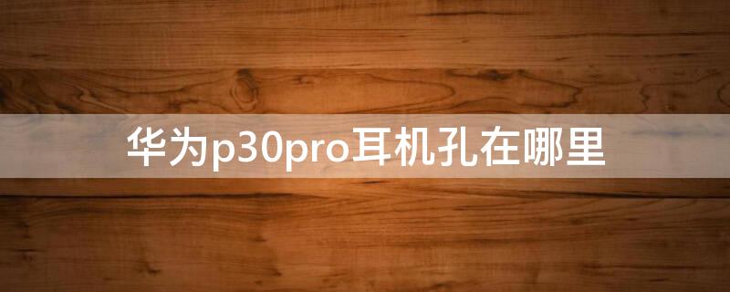 華為p30pro耳機(jī)孔在哪里（華為p30pro的耳機(jī)接口在哪里）