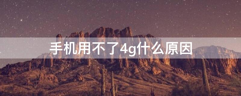 手机用不了4g什么原因 手机用不了4G是怎么回事