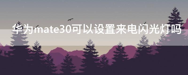 华为mate30可以设置来电闪光灯吗 华为mate30手机可以设置来电闪光灯亮吗