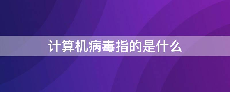 计算机病毒指的是什么（计算机病毒指的是什么具有什么能力）