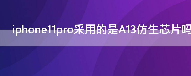 iPhone11pro采用的是A13仿生芯片吗