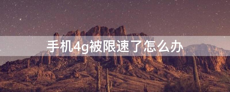 手机4g被限速了怎么办（手机4g网络被限速了怎么办）