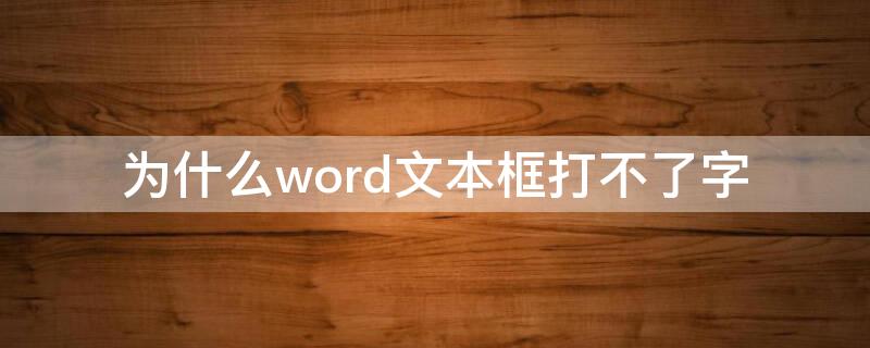 为什么word文本框打不了字 word文本框打字不显示