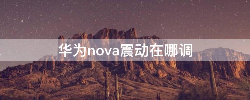 華為nova震動在哪調(diào)（華為nova8震動在哪調(diào)）