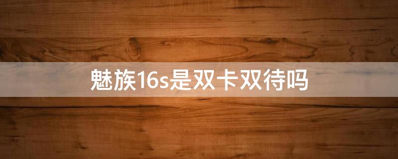 魅族16s是双卡双待吗（魅族16spro是双卡双待）