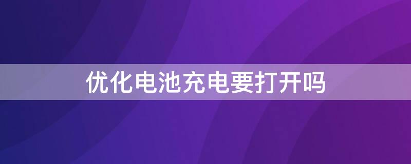 优化电池充电要打开吗（优化电池充电有必要打开吗）