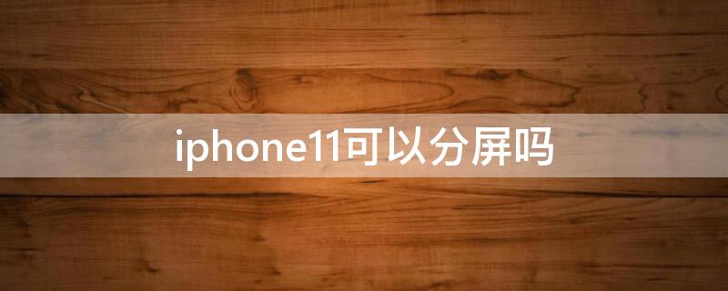 iPhone11可以分屏吗（iphone11可不可以分屏）