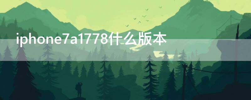 iPhone7a1778什么版本 iphone7a1778什么版本可以插什么卡