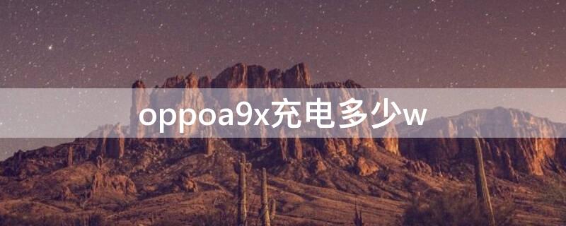 oppoa9x充电多少w oppoa9x的充电器长什么样