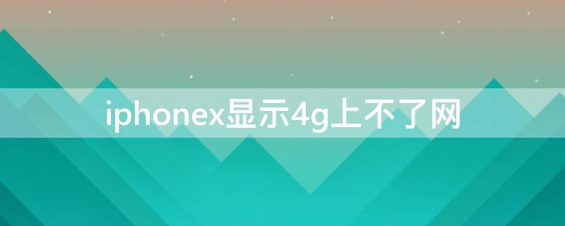 iPhonex显示4g上不了网