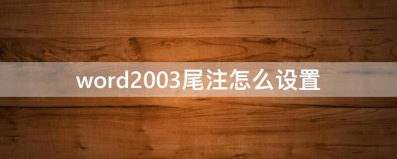 word2003尾注怎么设置 Word尾注怎么设置