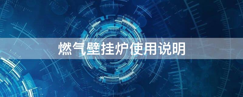 燃气壁挂炉使用说明（爱客多燃气壁挂炉使用方法图）