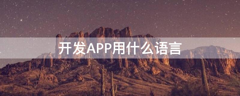 开发APP用什么语言 app软件开发用什么语言