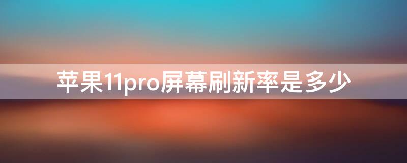 iPhone11pro屏幕刷新率是多少 iphone11pro 屏幕刷新率